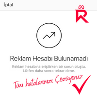 Instagram Reklam Hesabı Bulunamadı Hatası